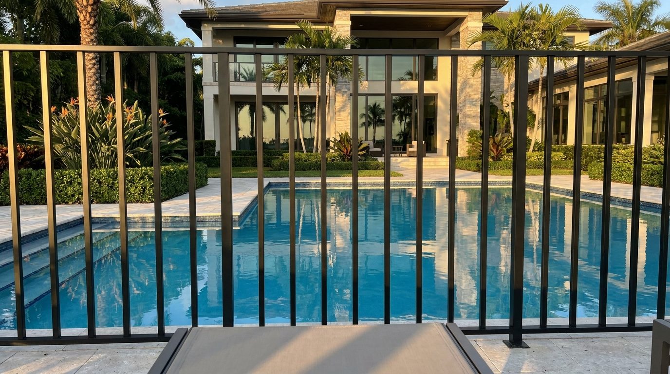 Aluminum fence installed in Stuart, Florida by Alpha Fence Specialists