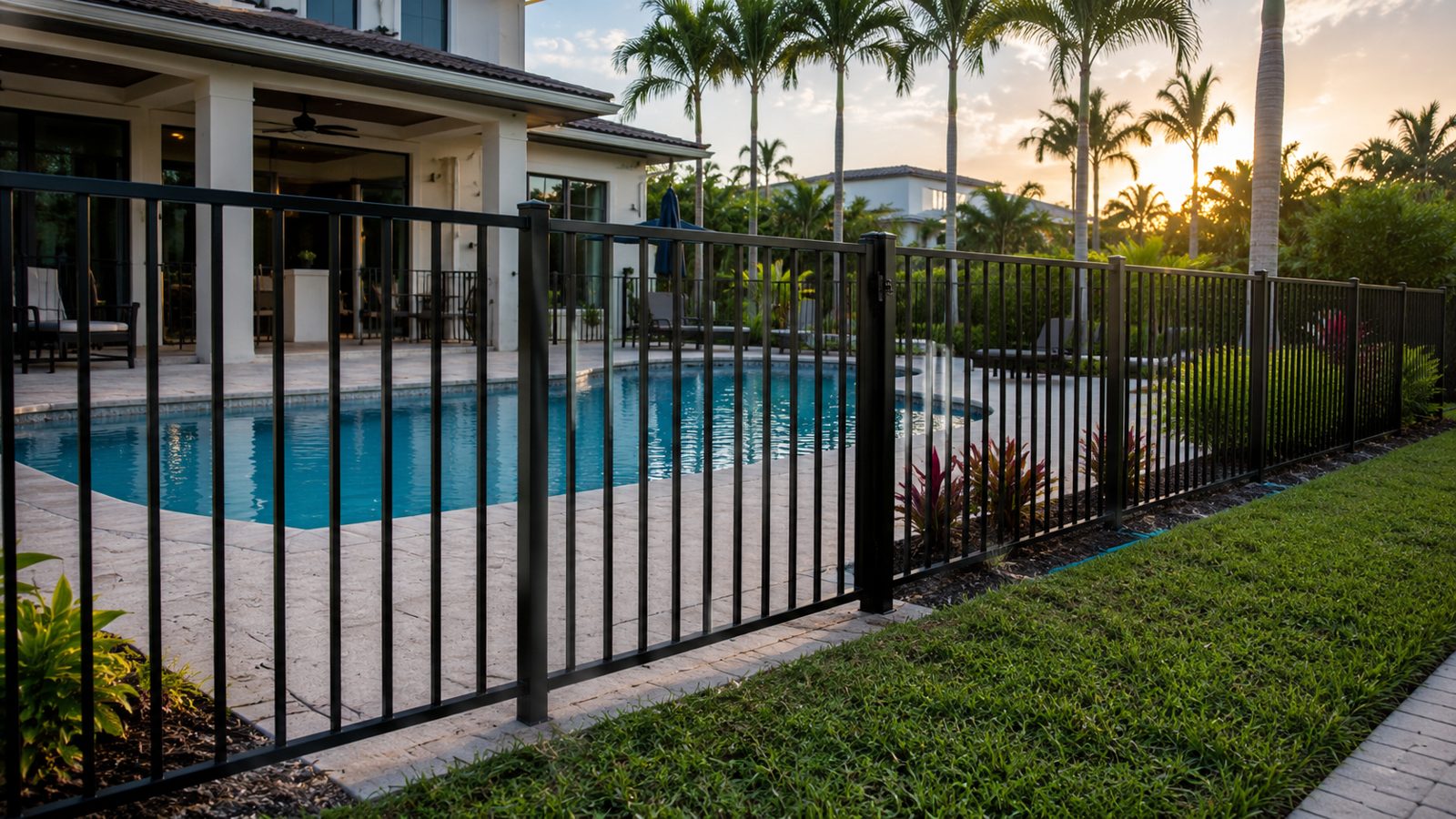 Pool fence installed in Wellington, Florida by Alpha Fence Specialists