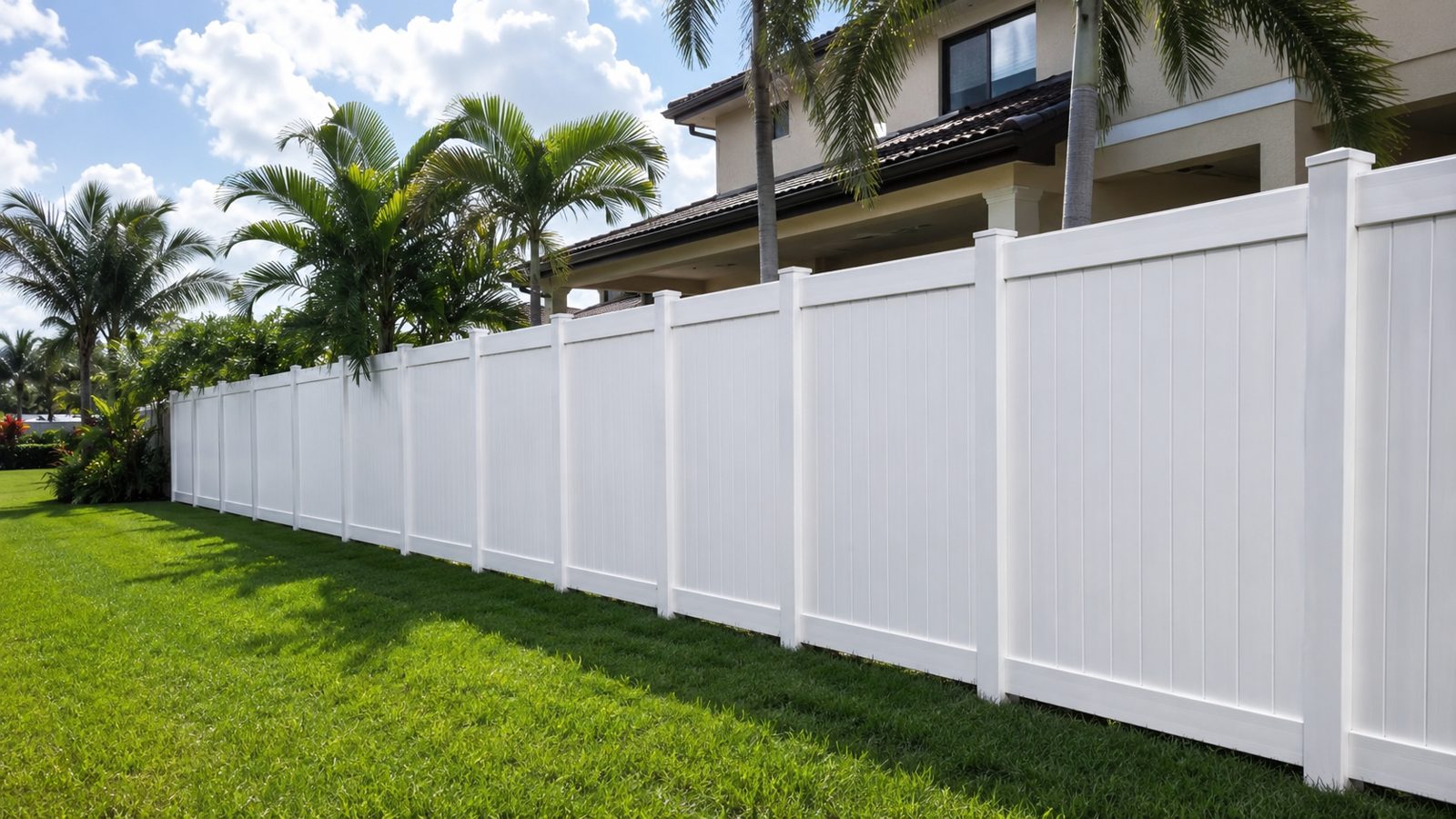 Vinyl fence installed in Delray Beach, Florida by Alpha Fence Specialists