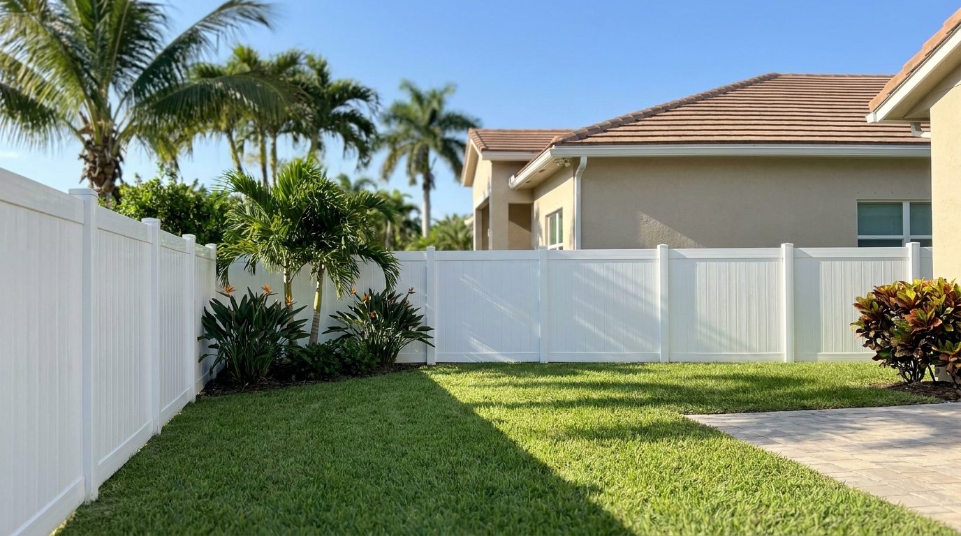 Vinyl fence installed in Wellington, Florida by Alpha Fence Specialists