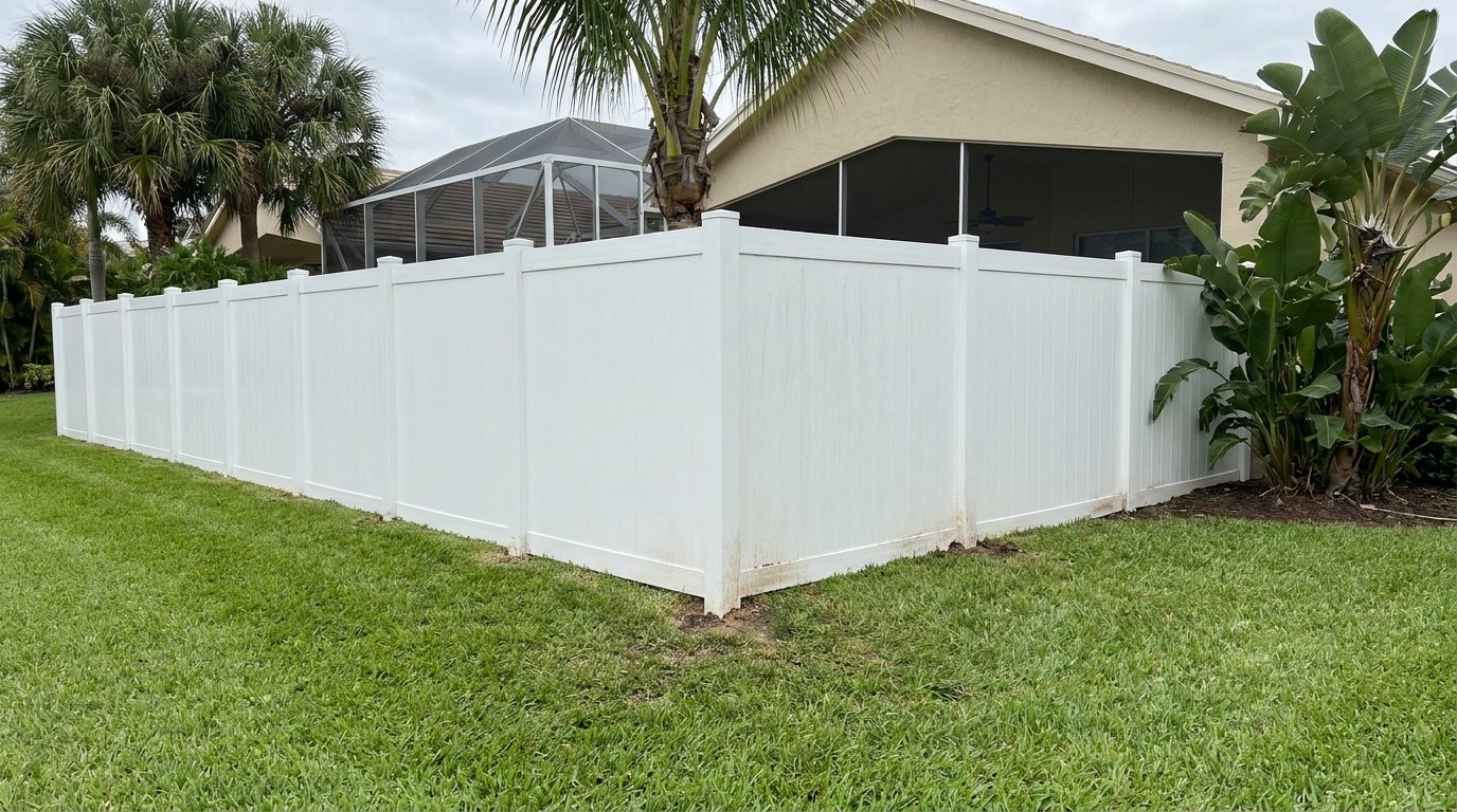Vinyl fence installed in Royal Palm Beach, Florida by Alpha Fence Specialists