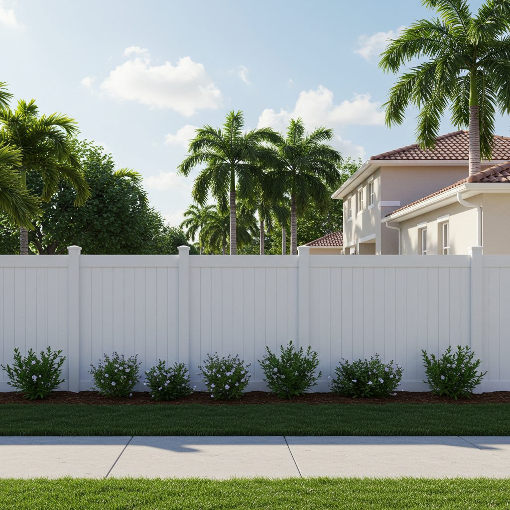 Vinyl fence installed in Pompano Beach, Florida by Alpha Fence Specialists
