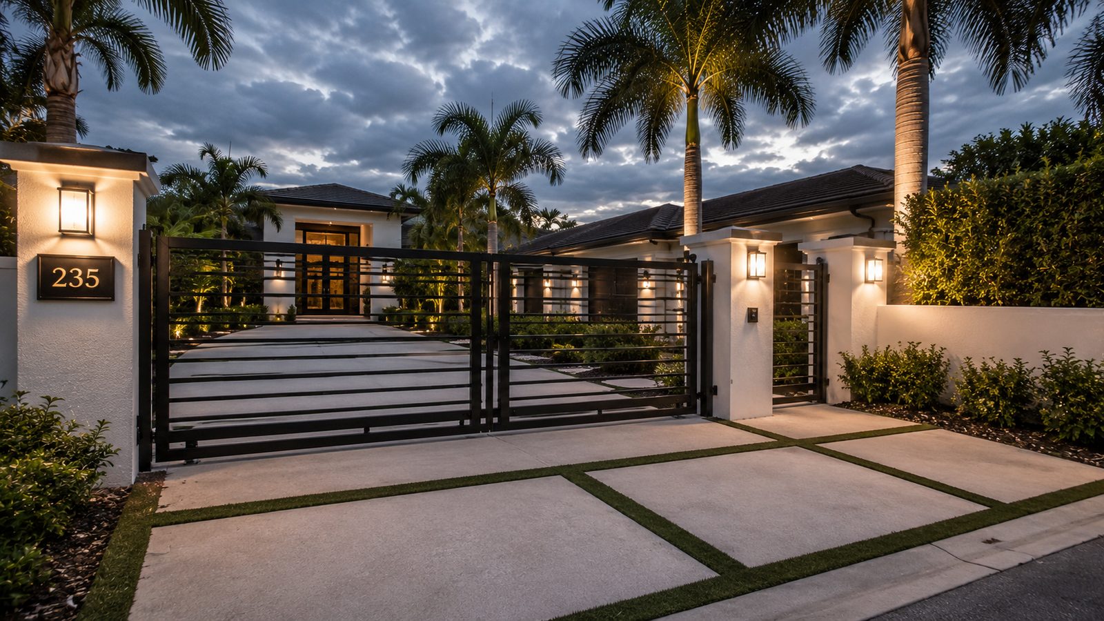 Modern fence install in luxury Palm Beach neighborhood